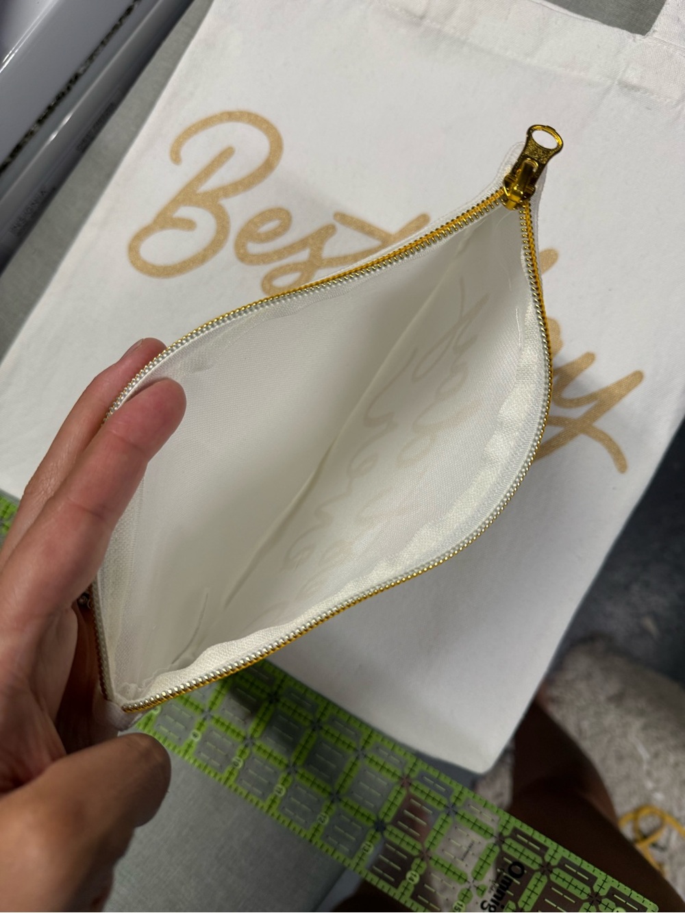 Canvas Bridal Tote Bag "Best day ever" Gold Print - Getting Ready / Day of Bag - Picture 8 of 8
